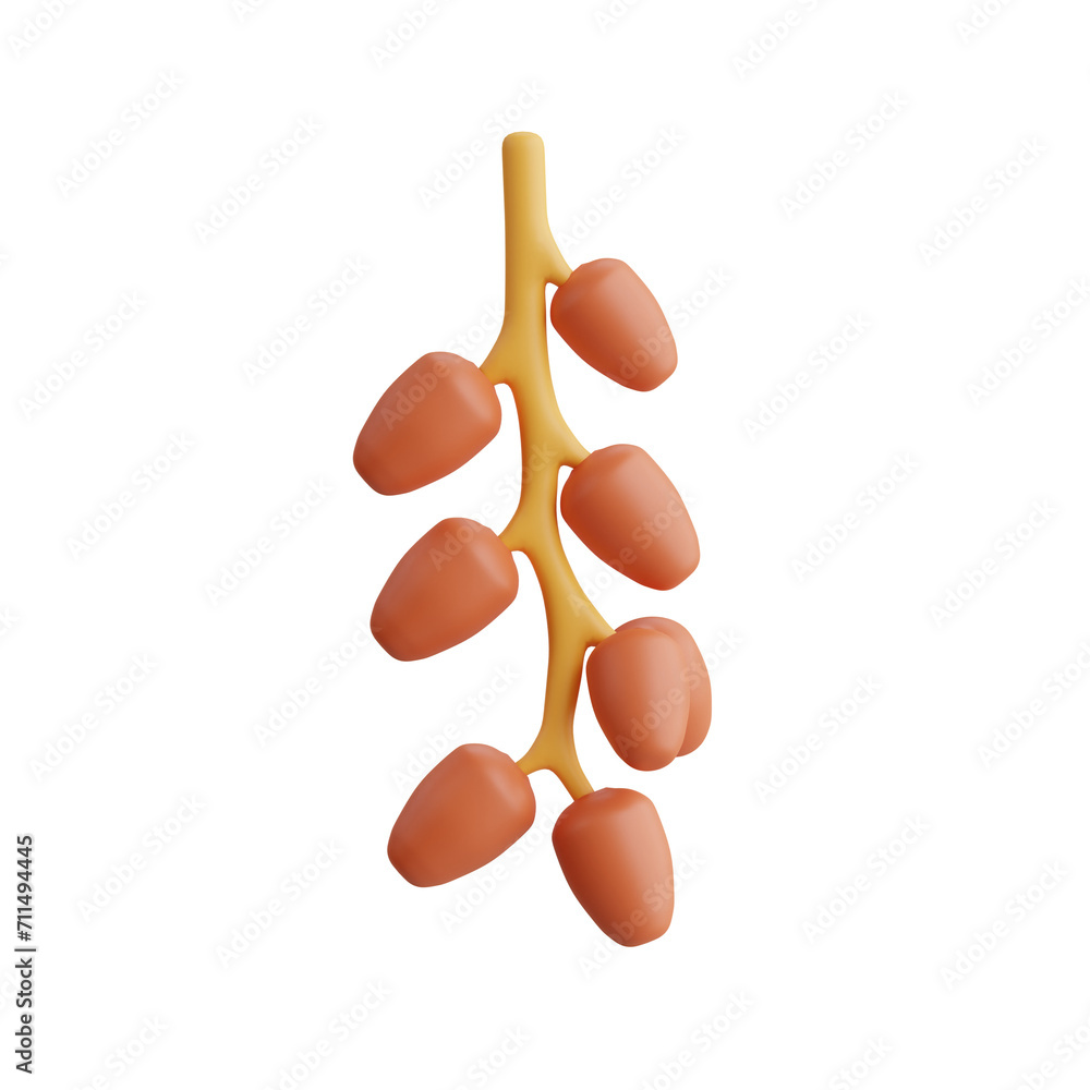 Aufkleber 3d dates model savoring the richness of middle eastern fruits. 3d illustration, 3d element, 3d rende