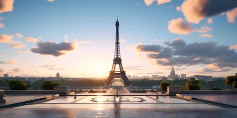 Photo sur Plexiglas Paris France Eiffel Tower，AI