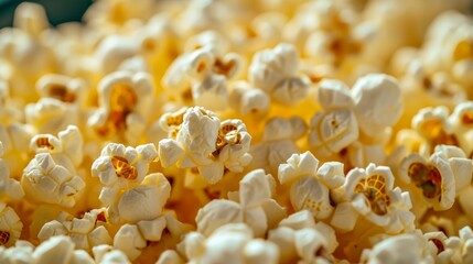 Popcorn in a close - up shot, macro shot  
