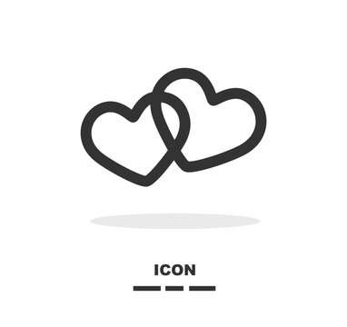 Two icon heart in black and white colour