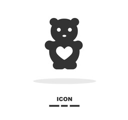 Bear doll icon in black and white colour