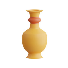 3D Pottery Model Artistry of Handcrafted Ceramics. 3d illustration, 3d element, 3d rendering. 3d visualization isolated on a transparent background