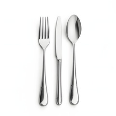 Fork and knife isolated on white background, simple style, png
