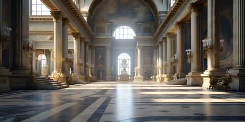 Louvre Museum, France，AI - Powered by Adobe