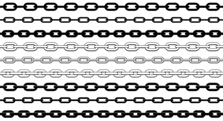 Foto op Plexiglas chain - set of chains shape silhouette pattern, seamless repeatable texture background © Roman