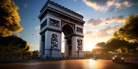  French Arc de Triomphe，AI - Powered by Adobe