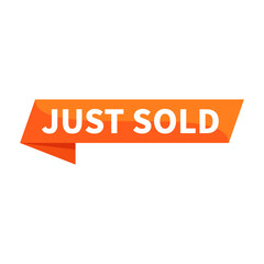 Just Sold Orange Ribbon Rectangle Shape For Promotion Sale Information Business Marketing Social Media Announcement
