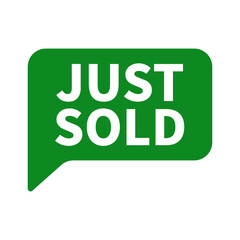 Just Sold Green Rectangle Shape For Promotion Sale Information Business Marketing Social Media Announcement
