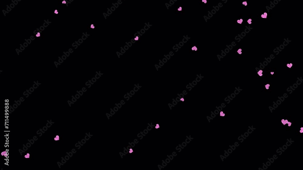 Poster happy birthday pink text heart explosion on black abstract element background typography. isolated w