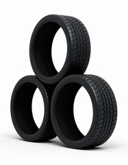 Automobile Tires render (isolated on white and clipping path)
