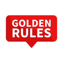 Golden Rules In Red Rectangle Shape For Important Rule Detail Information Announcement
 - obrazy, fototapety, plakaty