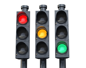 3d render Traffic Lights (isolated on white and clipping path)
