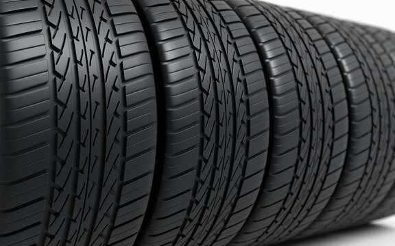 Automobile Tires render depth of field
