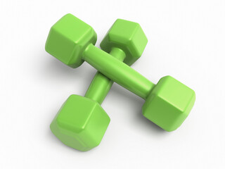 Dumbbell Plastic render (isolated on white and clipping path)