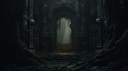 Enigmatic Gateway: Exploring a Dark and Dim Secret Entrance