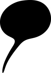 Speech bubble silhouette icon vector illustration. Comic bubble symbol hand drawing design element
