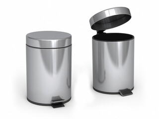 Garbage Cans render (isolated on white and clipping path)
