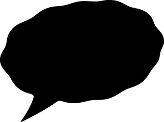 Speech bubble silhouette icon vector illustration. Comic bubble symbol hand drawing design element