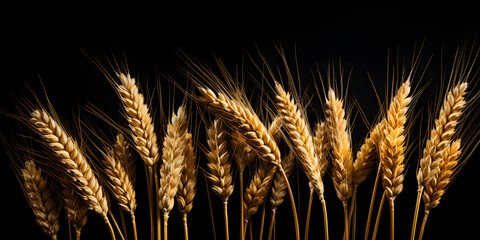 Wheat on Black Background