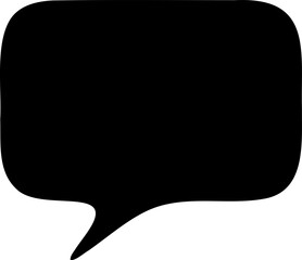 Speech bubble silhouette icon vector illustration. Comic bubble symbol hand drawing design element
