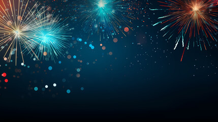 Fototapeta premium Fireworks background for celebration, holiday celebration concept