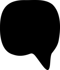 Speech bubble silhouette icon vector illustration. Comic bubble symbol hand drawing design element
