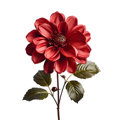 red dahlia flower png red flower flat lay png. red flower top view png. flower png