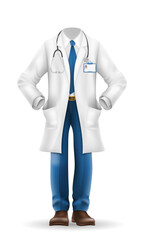 doctor in a robe, uniform, work clothes vector illustration