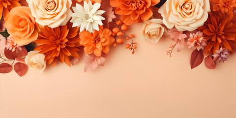 Flowers decoration on white free space background
