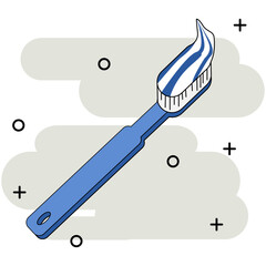 A toothbrush with toothpaste placed in its bristles