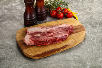 Raw beef chuck roll steak