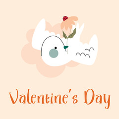 Set of cute posters and  seamless patterns with flowers, cupids   and birds .St. Valentine's Day concept. Amor kids with wings hold a heart, romantic symbol of love. Great for fabric, textile Vector I