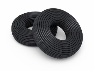 Plastic hose rolls (isolated on white and clipping path)
