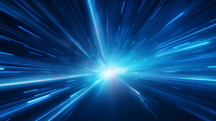 Fototapeta na wymiar Azure Warp: Hyperspace Odyssey at the Speed of Light