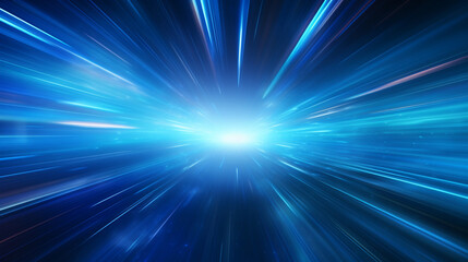 Obraz premium Blue Celestial Velocity: Navigating the Hyperspace Expanse