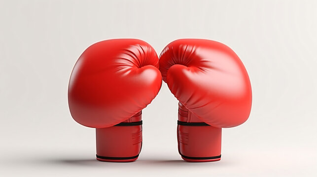 3d illustration of red boxing gloves isolated on white background