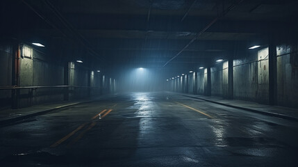 City Whispers: Midnight Activity in the Hazy Underpass Alley