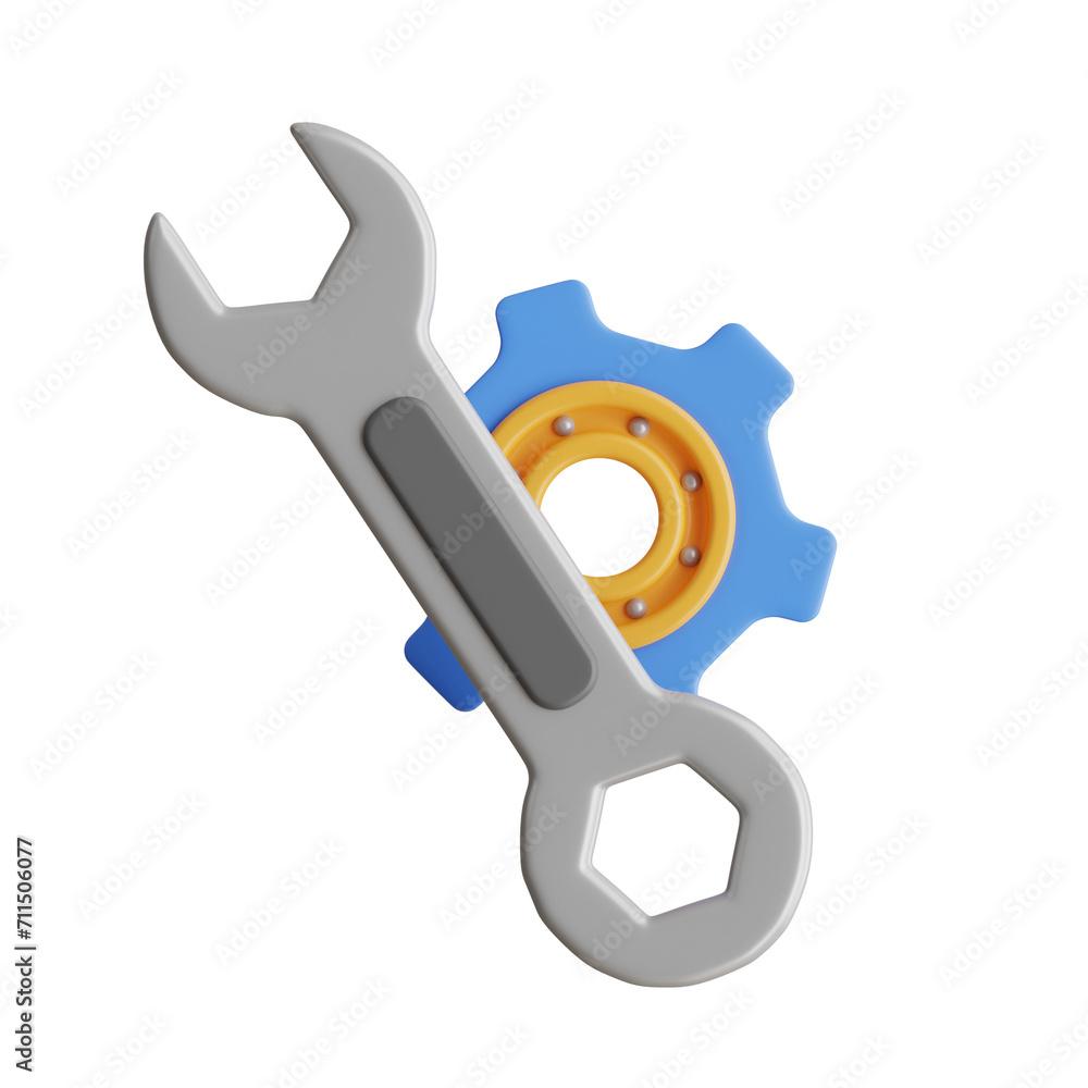Aufkleber 3D Service Model Empowering Communities. 3d illustration, 3d element, 3d rendering. 3d visualization isolated on a transparent background