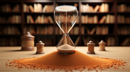 hourglass on sand - obrazy, fototapety, plakaty