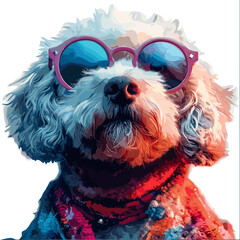 A Bedlington Terrier In Whimsical Fantasy-Themed, Isolate Images White Background
