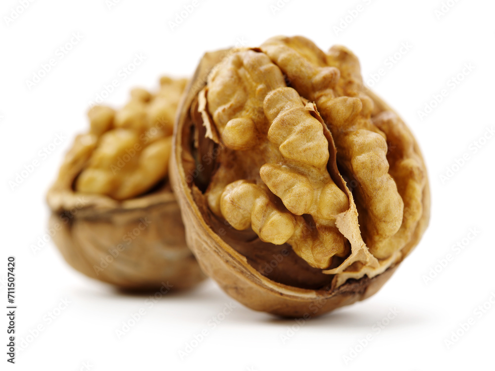 Wall mural walnuts on a white background - Wall murals