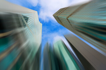 Fototapeta na wymiar Skyscrapers in the financial district of Hong Kong Island, China