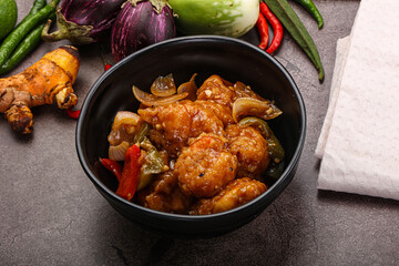 Chinese cuisine - prawn with chili sauce