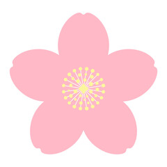 Sakura, cherry, plum, apricot, peach, apple blossom, flower, bloom, isolated. Floral design element, logo, icon. Flat style vector illustration. Spring promotion, seasonal sale, advertising