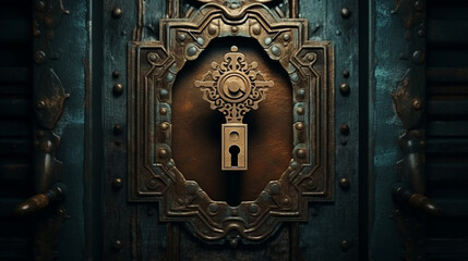 Secured Secrets: Unveiling the Keyhole to Safekeeping and Security - obrazy, fototapety, plakaty