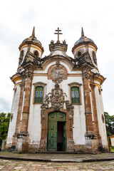 Fototapeta na wymiar Facade of the church of Saint Francis of Assisi, Ouro Preto, Minas Gerais, Brazil, South America