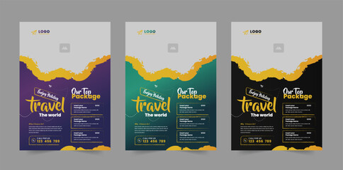 Fototapeta premium Travel flyer tour flyer vacation travel template design 