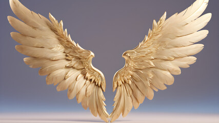 3d angel wings isolated on white