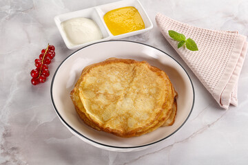 Sweet homemade thick baked pancakes