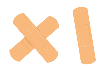 Bandage Isolated on White Background. First Aid. Wound healing.